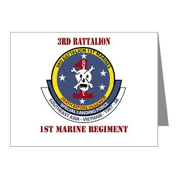 3B1M - M01 - 02 - 3rd Battalion - 1st Marines with Text - Note Cards (Pk of 20)